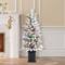 Glitzhome® 4ft Pre-Lit Flocked Artificial Christmas Porch Tree, Multi-color LED Lights